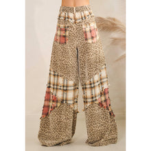Cream Washed Plaid Leopard Oli+Hali Pants