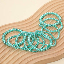 Silver Faceted Beaded Stretch Multi Layered Bracelets
