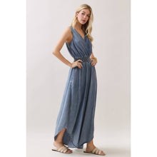 Medium Wash Tencel Surplice Sleeveless Jumper