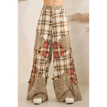 Cream Washed Plaid Leopard Oli+Hali Pants