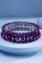 Candy Apple Red 3 Strand Glass Bead Bracelet Set