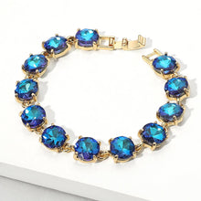 Red American USA Round Stone Link Evening Bracelet