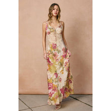 Patchwork Floral Meadow Romance Lace Detail Maxi Dress