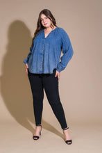 Medium Indigo washed denim top