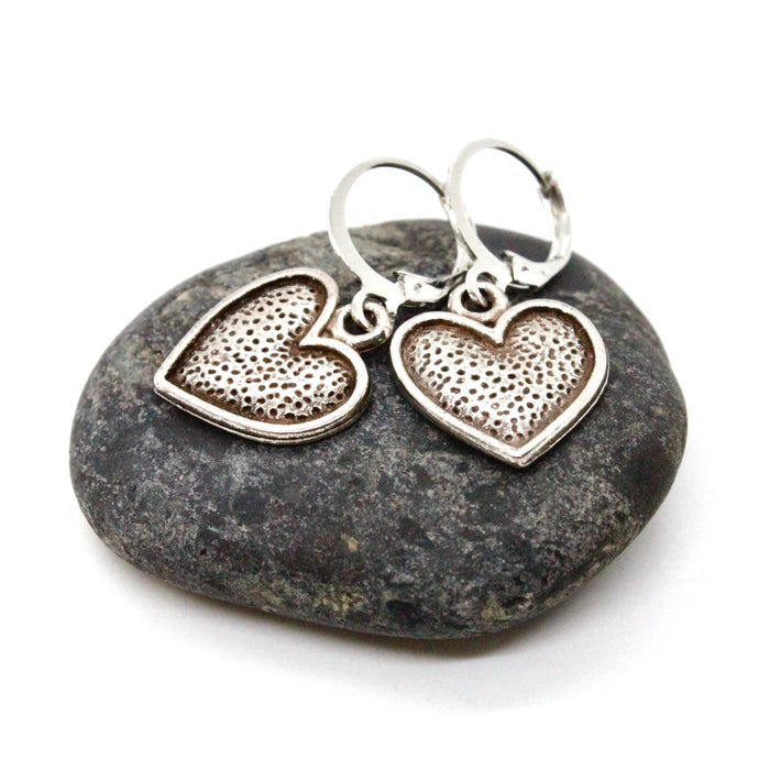 Textured Heart Small Earrings - E9-014