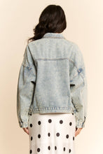 Denim Blue Mesh Stitching Button Down Davi & Dani Jacket