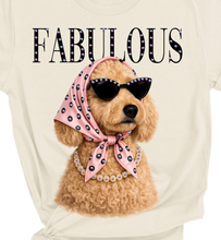 Natural Goldie Fabulous Goldendoodle Glam Dog Rhinestone Graphic Tee
