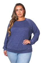 Navy Plus Long Sleeve Rib Cuff & Hem Sweatshirt