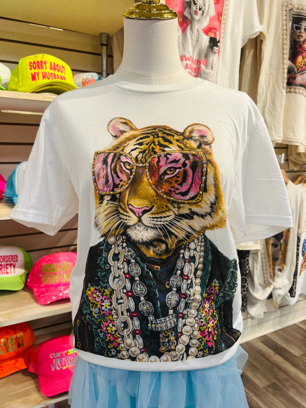 Funky Tiger Cream Graphic Tee