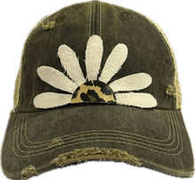 Yellow Daisy and Leopard Baseball Cap: