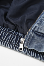 Med Blue The Boundless Oversized Ribbon Detail Denim Jacket