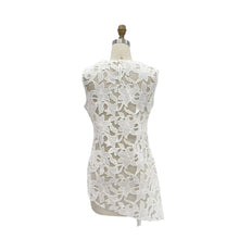 white Floral Embroidery Sheer Asymmetrical Top