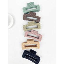 Matte Embossed Cut Out Rectangle Hair Clips: MIX COLOR / ONE(12)