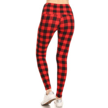 5" Yoga Band Buttery Soft High Waist Print Leggings: Red Multi