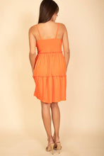 Orange Tiered Cami Swing Dress