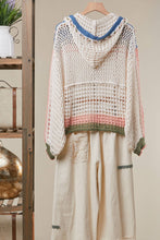 Ivory Bloom Zip Hood Crochet Cardigan