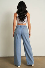 Denim Rhinestone Wide Pants