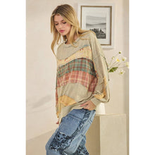 Ash Washed Fabric Long Sleeve Oli+Hali Top