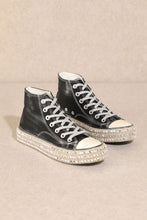 MX-CHANTEL - Studded High Top Sneakers: Blue / Standard / 6(1)-6.5(1)-7(1)-7.5(2)-8(2)-8.5(2)-9(2)-10(1)