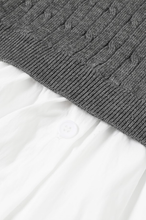 Charcoal Ligne Élégante Long Sleeve Top