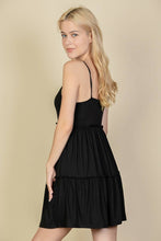 Black Tiered Cami Swing Dress