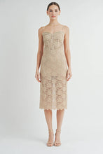 Nude Corset Lace Bustier Midi Dress
