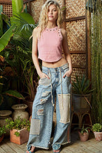 Denim Stud detail woven denim POL pants