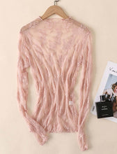 Coffee Elegant Lace Long Sleeve Top