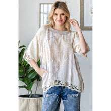 Blue Washed Mix Media Casual Oli+Hali Top