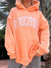 Sherbet Orange Varsity Embroider Sunkissed Hoodie