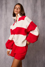 Red Everly Striped Pullover