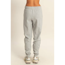 Heather Grey Mid-Rise Drawstring Jogger Pants