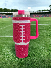 Pink Bling Football Tumbler