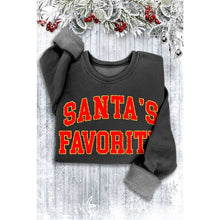 Mineral Dusty Green Santa's Favorite Glitter Sweathirt