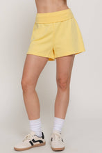 Yellow Contrast Folded Waistband Sweat Shorts