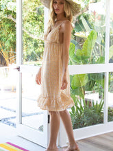 Honey Floral Adjustable Spaghetti Straps V Neck Mini Dress