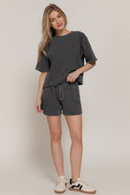 Charcoal Garment Washed Terry Shorts