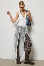 Off White Sheer Lace Maxi Dress with Bodysuit