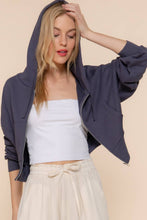 Ivy Beige Long Sleeve Hoodie French Terry Zip Up Jacket