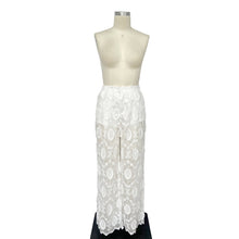 White Classic Embroidered Lace Pants
