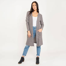 Grey Ella Long Sleeve Ribbed Jersey Cardigan