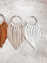 Camel Fringed in Faith Cascade Fringe Hoops Earrings