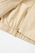 Beige Super Puffed Sleeves Piping Detail Jacket