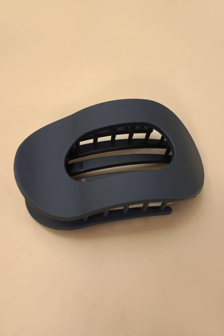 Black Jumbo Lay Flat Oval Hair Claw Clips