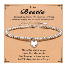 To My Granddaughter Heart Charm Stainless Steel Bracelet with Blessing Cards: