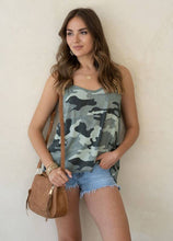 Army Green Camo Fringe Edge Venti Tank Top