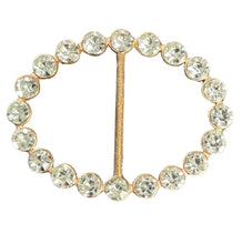 Tee Tie Oval Gold with Clear Blingy Rhinestones