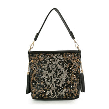 Black Gorgeous Rhinestone Bling Animal Design Hobo
