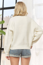 Ivory Front Sequin Bow Crewneck Sweater