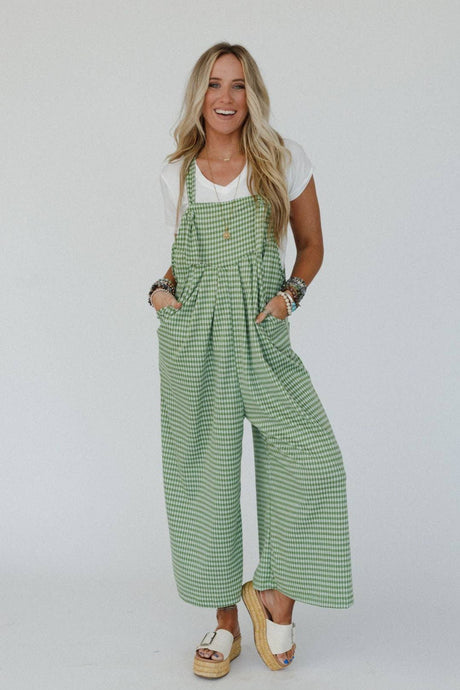 Three Bird Nest Avocado Under The Palms Jumpsuit